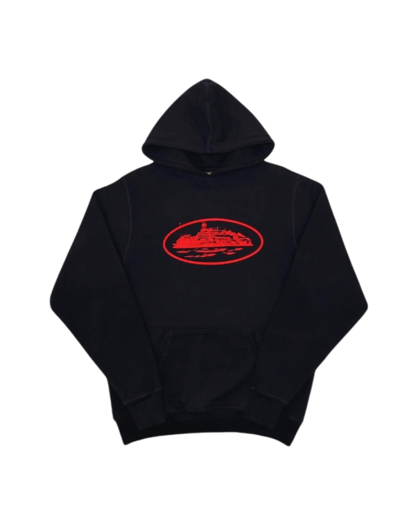 Corteiz Alcatraz Hoodie Black Red