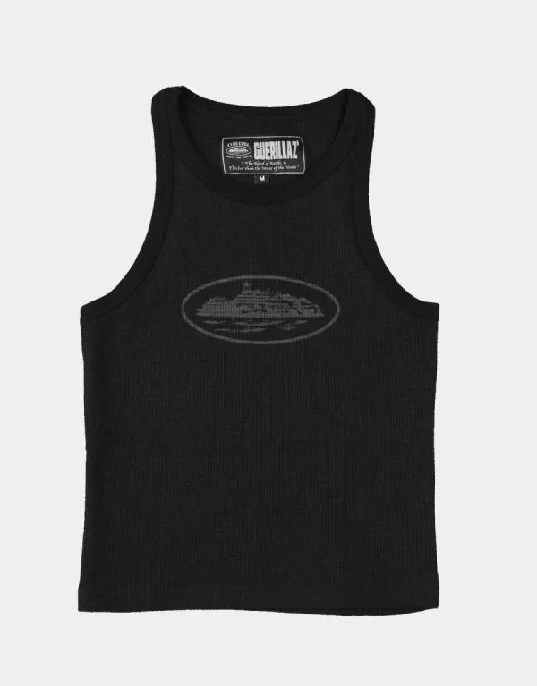 Corteiz Womens Guerillaz Tank Top Triple Black