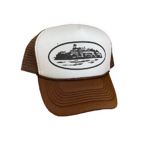 corteiz alcatraz trucker hat cocoa