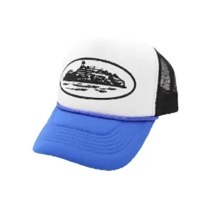 Corteiz Alcatraz Trucker Hat Black/Royal Blue